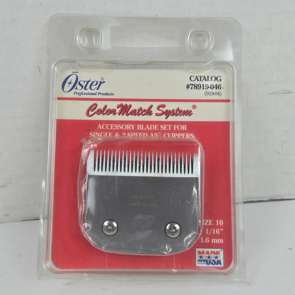 Vtg Oster Clipper Blade A5 Color Match System Size 10 1/16" 78919-046 Silver NIP